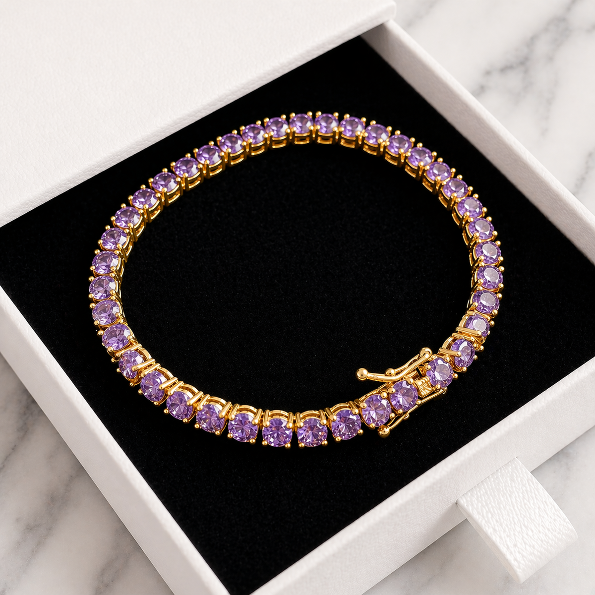 Amethyst Dream Gold Bracelet