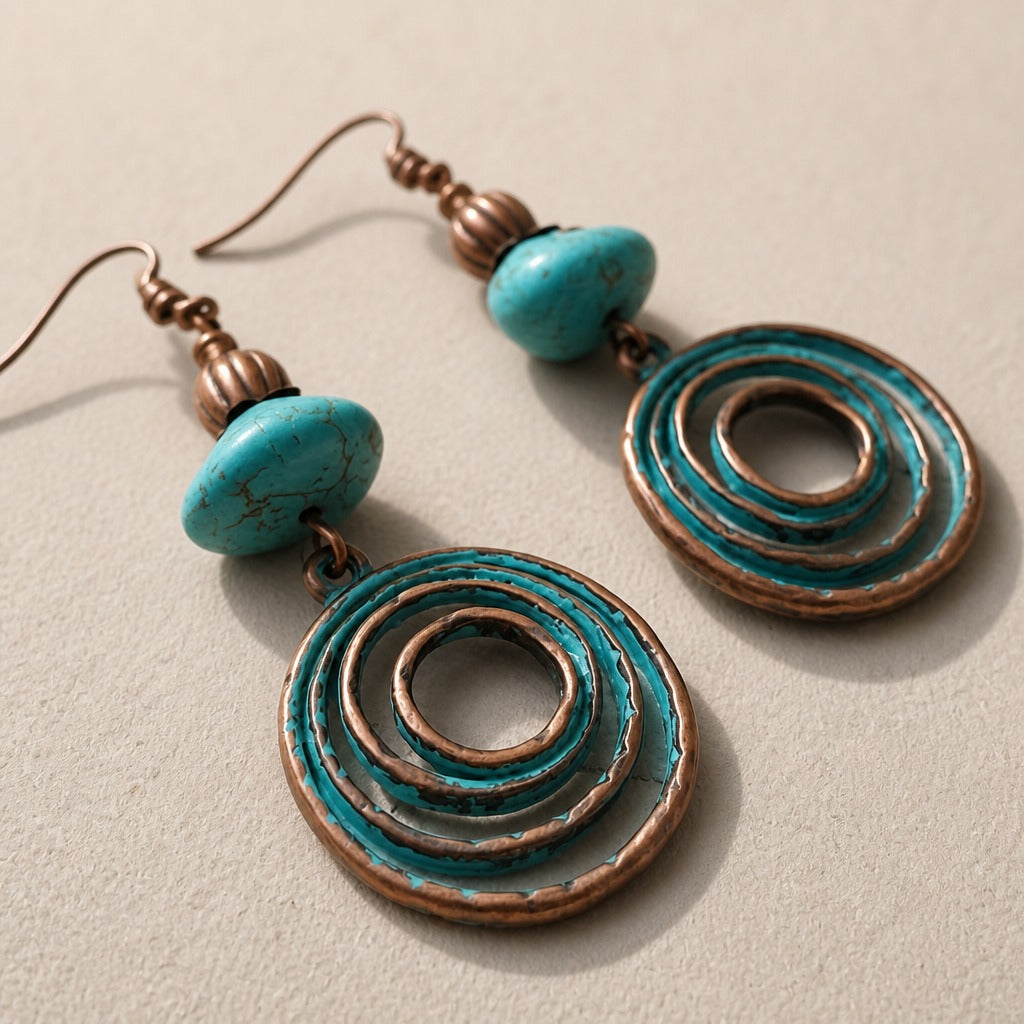 Boho Magnesite Stone Hoop Earrings
