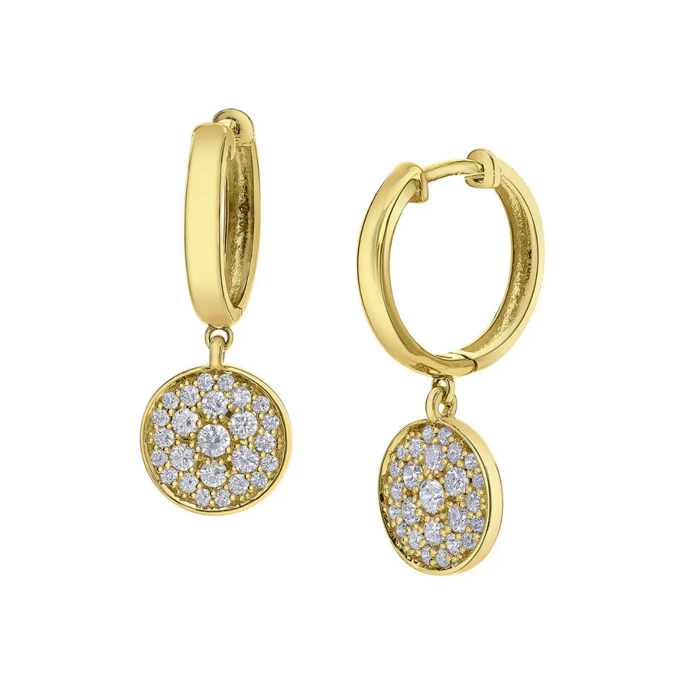 Toned Pave Dome Hoop Earrings