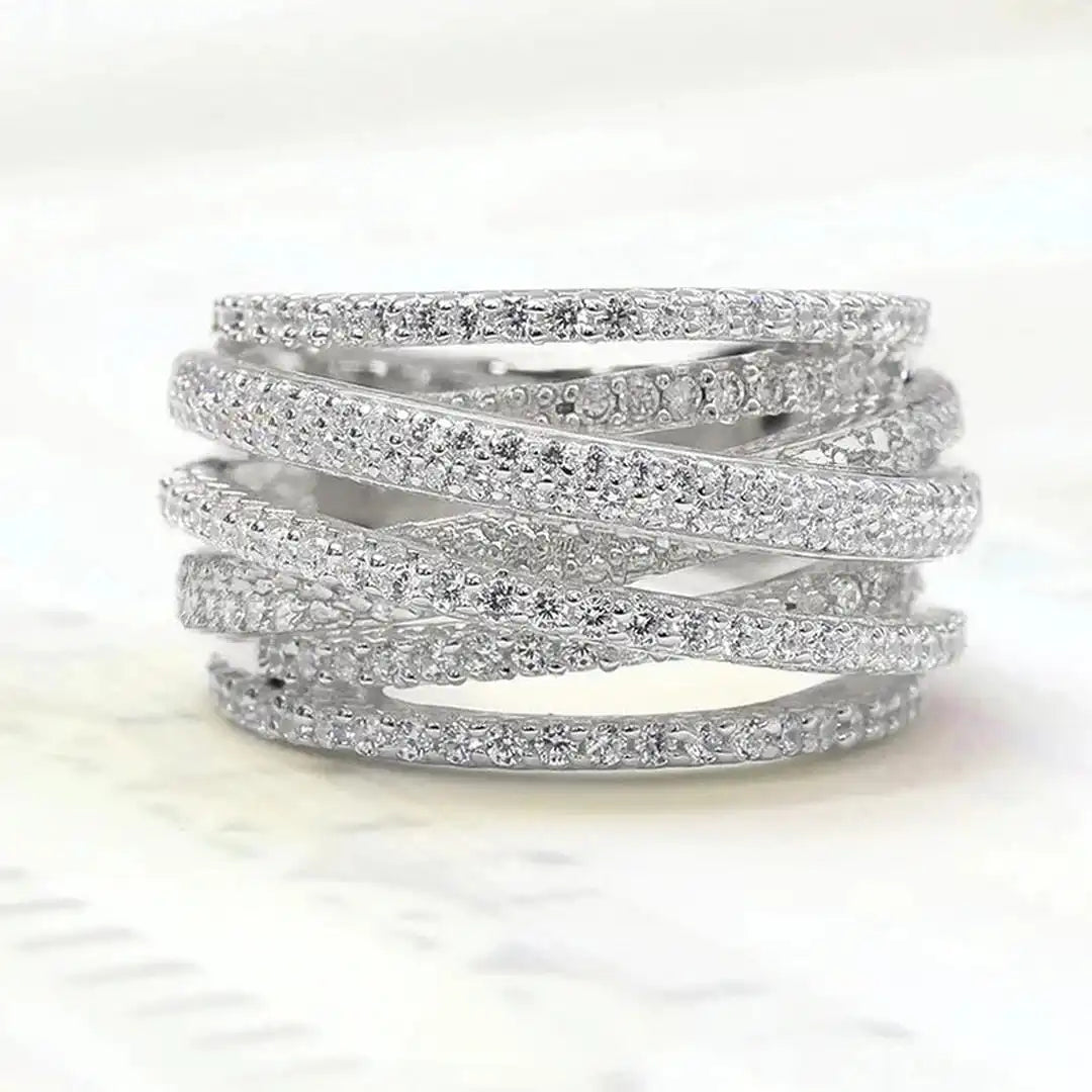 Luxury Multi Layered Cross Ring