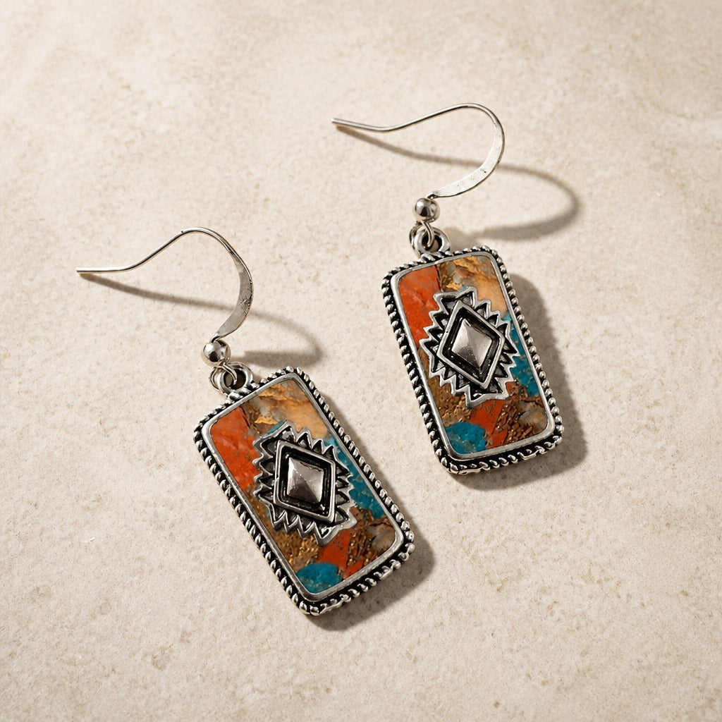 Vintage Boho Aztec Dangle Earrings