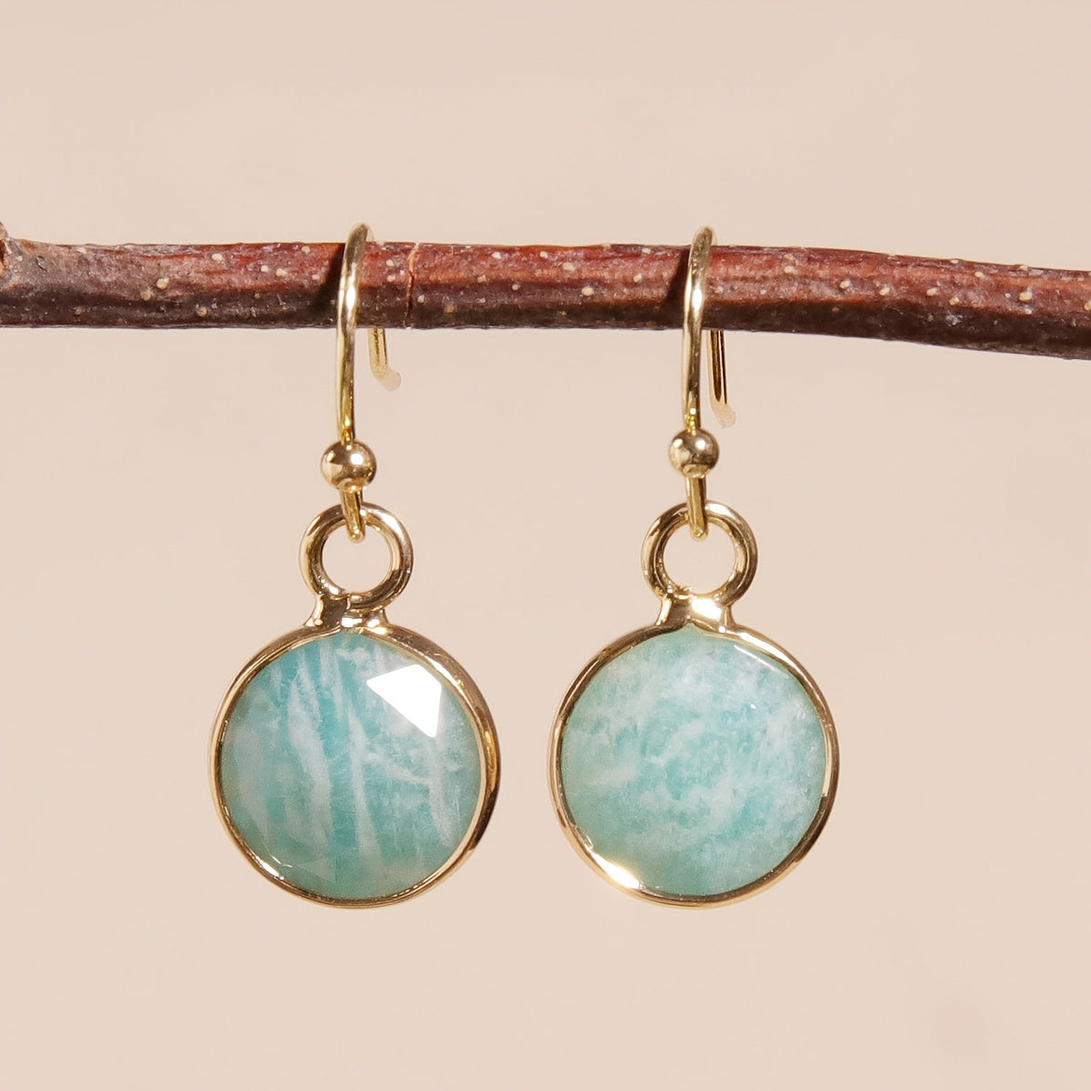 Bohemian Gold Flat Round Earrings