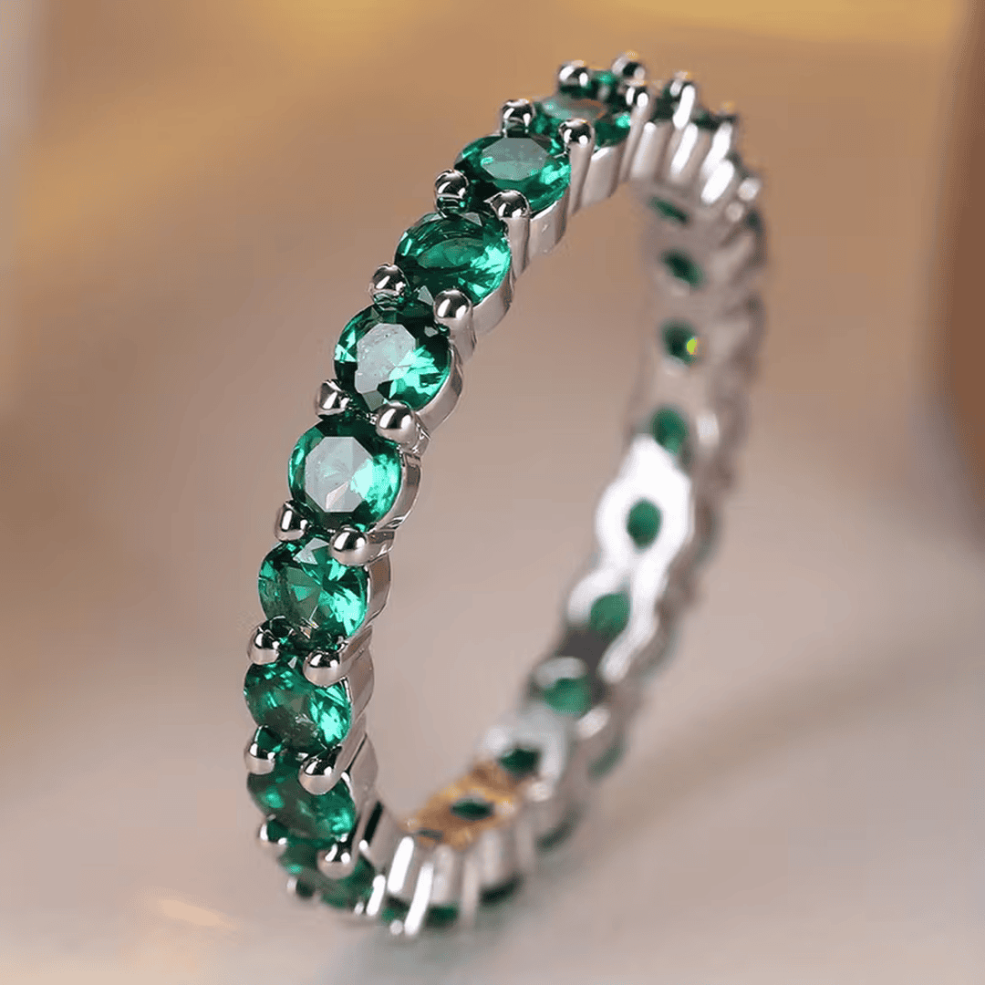 Dainty Emerald Eternity Ring