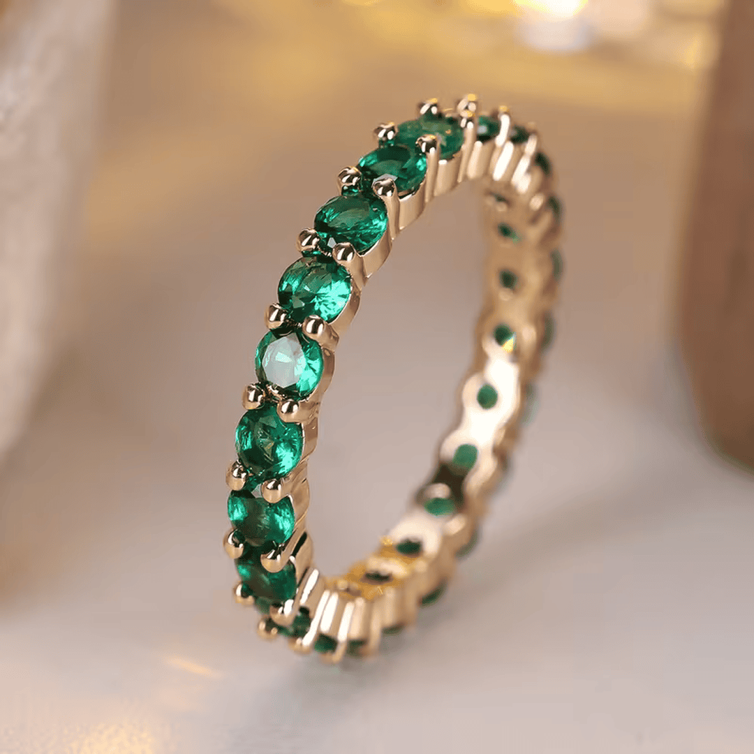 Dainty Emerald Eternity Ring