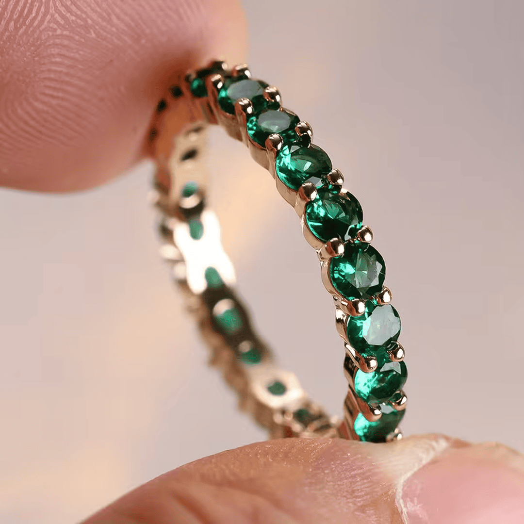 Dainty Emerald Eternity Ring