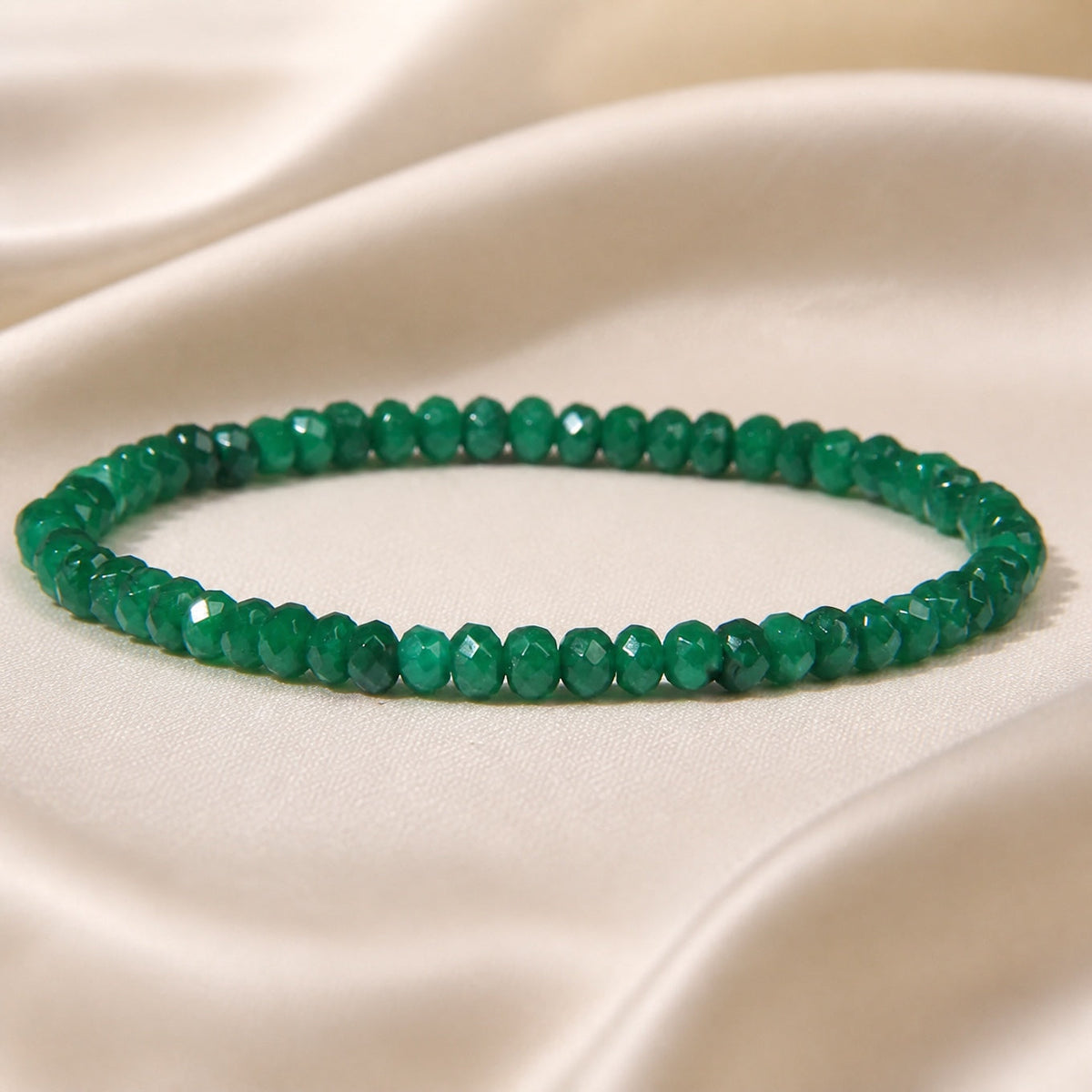 Faceted Jade Stone Bracelet
