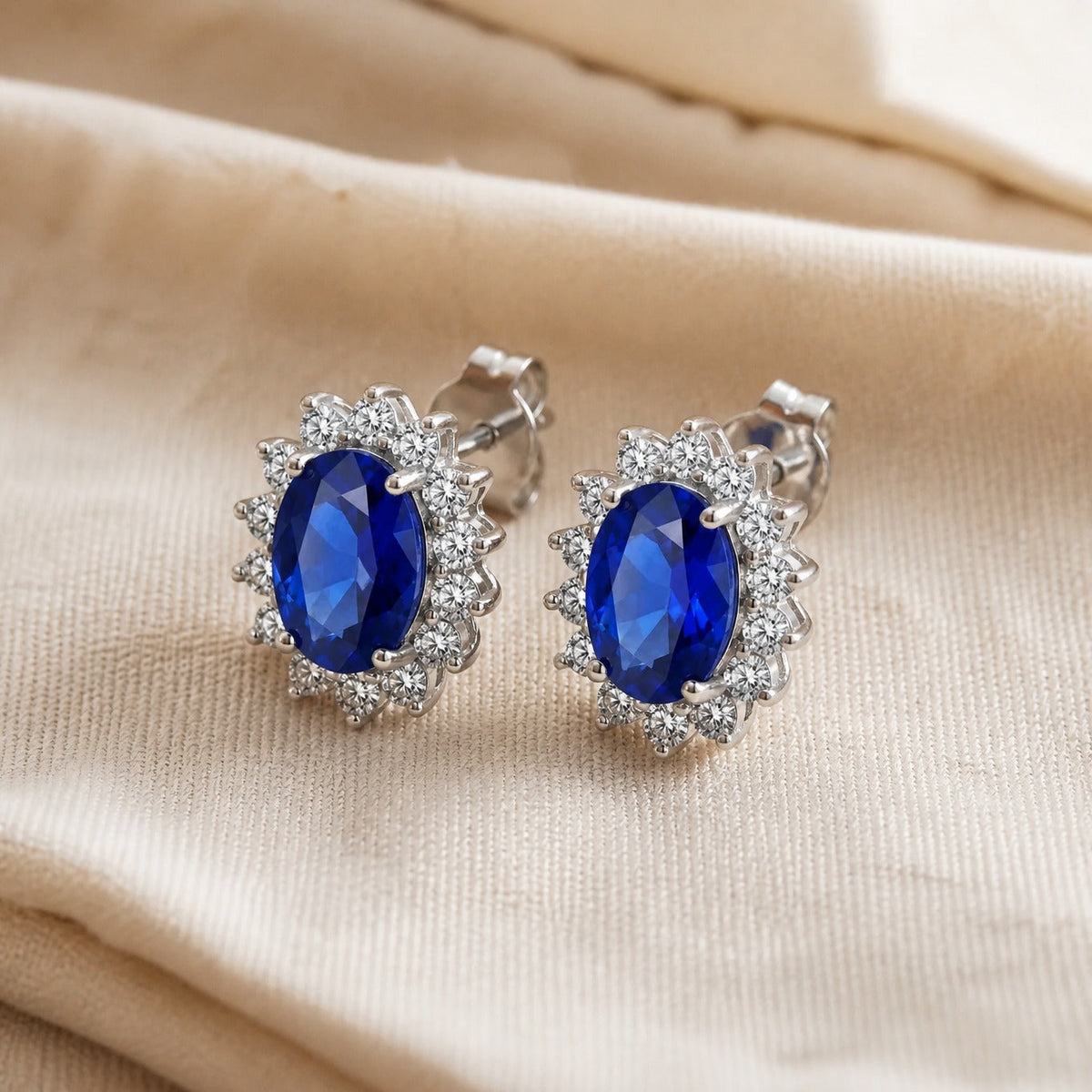 Regal Sapphire Stud Earrings