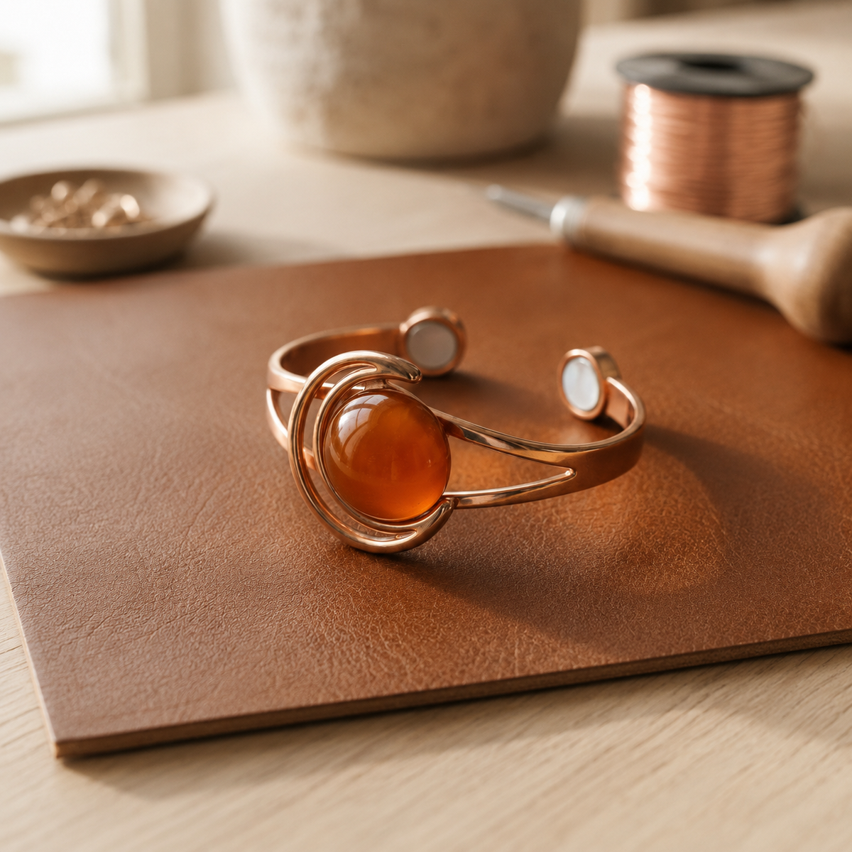 Amber Copper Bracelet